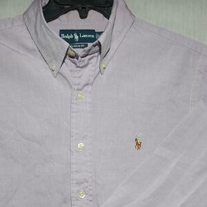 Polo Ralph Lauren Classic Fit Purple Long Sleeve Button-down Dress Shirt 16 Neck